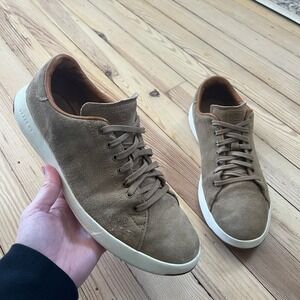 Cole Haan Grand Crosscourt Mens Suede Sneakers Tan C24123 Sz 8.5 preppy academia